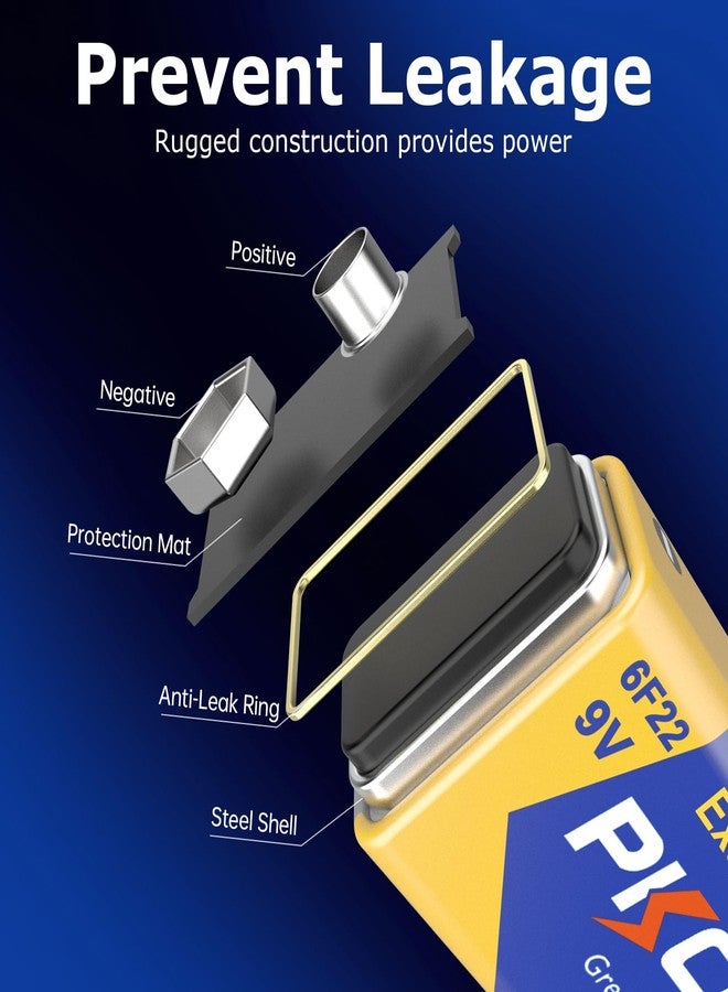 بي كي سيل بطاريات PK Cell ثنائية، 9 فولت، 6F22 فائقة التحمل لأجهزة كشف الدخان - Image 3