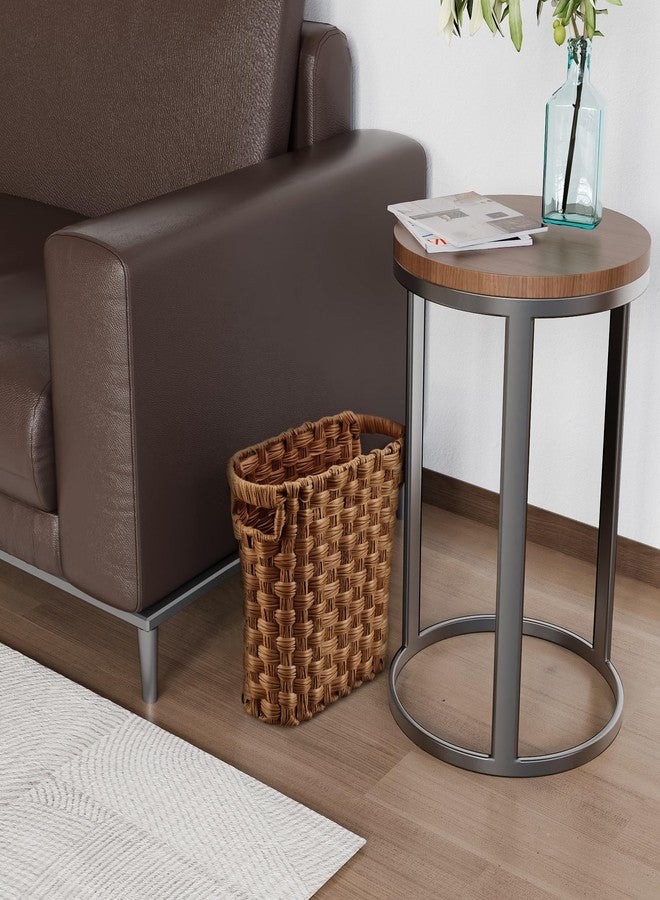 NiOffice Brown Wicker Waste Basket with Built-in Handles - Multifunctional Mini Wicker Trash Can for Home and Office - Compact Design and Durable Construction with Fine Artisanal Craftsmanship - Image 4