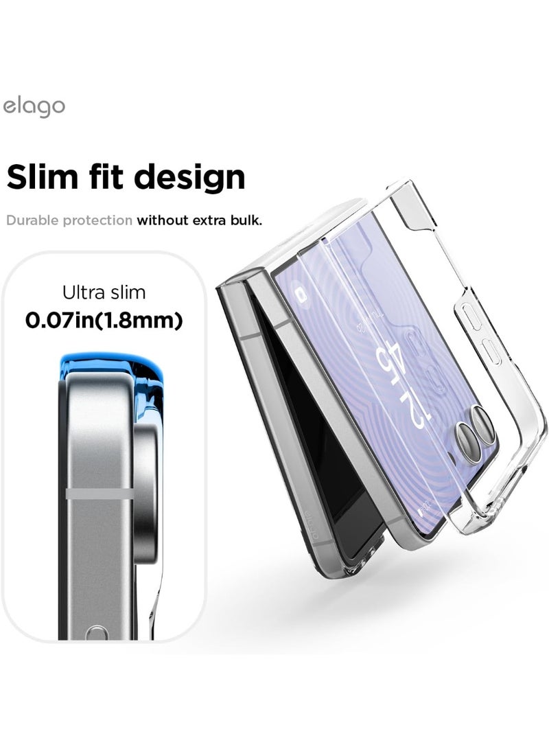 elago Magnetic Hybrid Clear for Samsung Galaxy Z Flip8 Case, MagSafe Compatible, Protective Cover, Polycarbonate Hard Shell, Wireless Charging Support - Transparent - Image 5