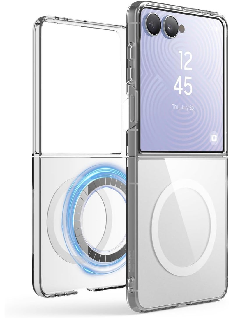 elago Magnetic Hybrid Clear for Samsung Galaxy Z Flip8 Case, MagSafe Compatible, Protective Cover, Polycarbonate Hard Shell, Wireless Charging Support - Transparent - Image 1