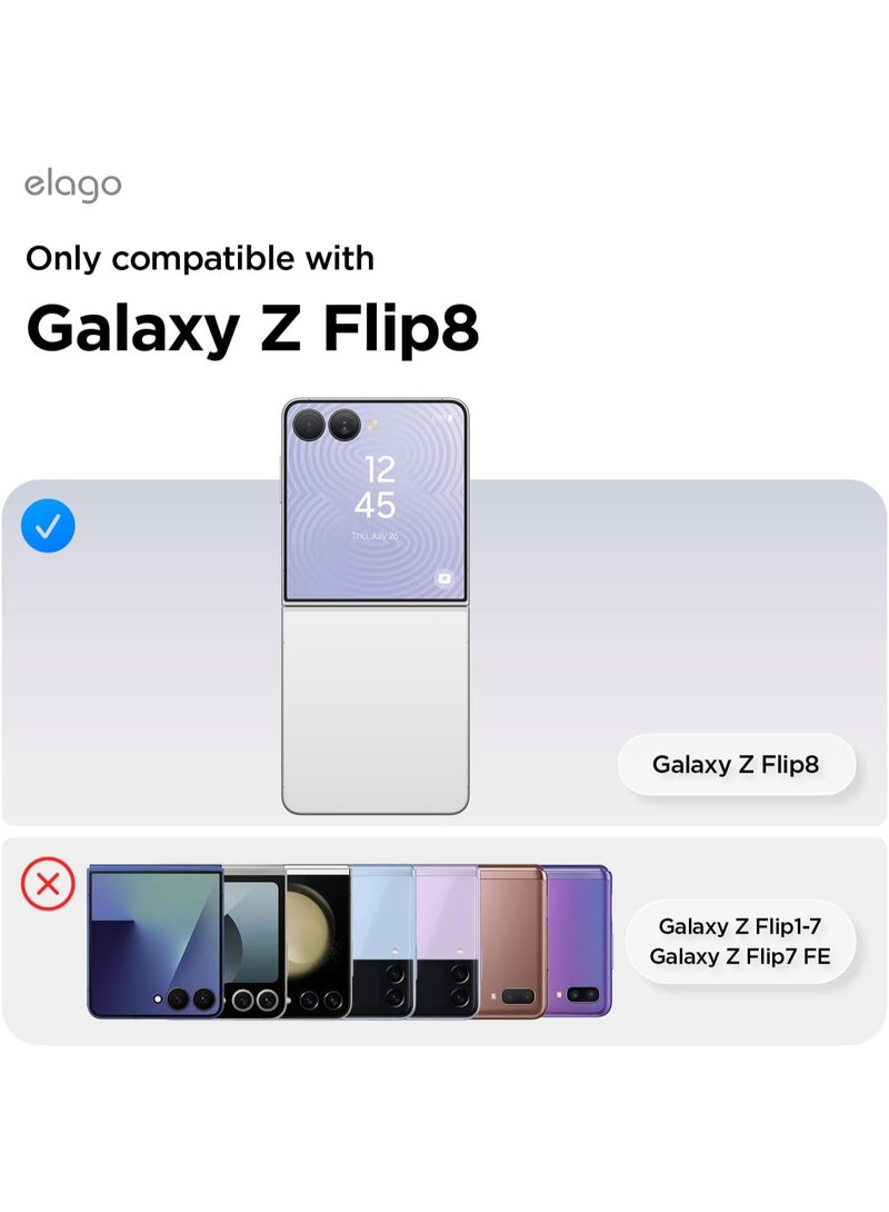 elago Magnetic Hybrid Clear for Samsung Galaxy Z Flip8 Case, MagSafe Compatible, Protective Cover, Polycarbonate Hard Shell, Wireless Charging Support - Transparent - Image 2