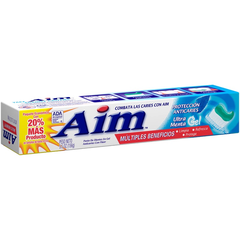 Aim Aim Cavity Protection Toothpaste Mint Gel, 5.5 Ounce (Pack of 3) - Image 1