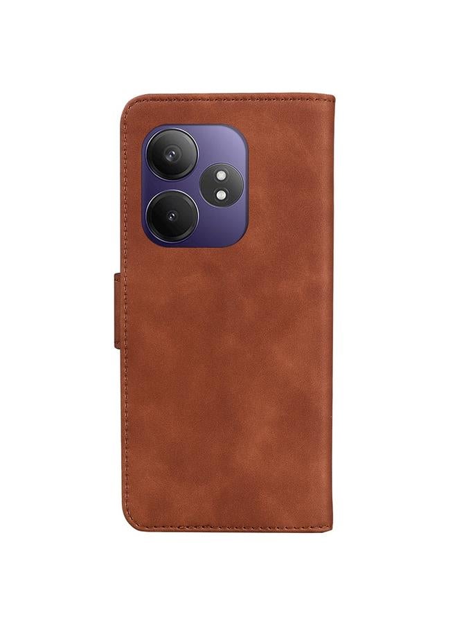 اس-توب جراب لهاتف Realme GT 6 / GT 6T / GT Neo6 جراب هاتف من الجلد بلون نقي وملمس ناعم - Image 3
