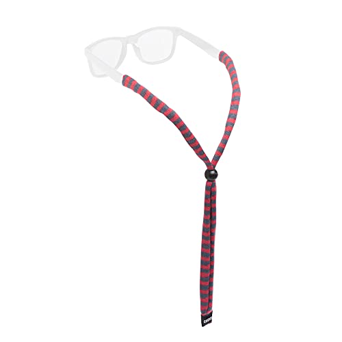 Chums Original Cotton Retainer - Unisex Eyewear Keeper for Sunglasses & Glasses - Adjustable Fit, Washable & Made in USA (Standard-End, Red/Gray),One Size - Image 1
