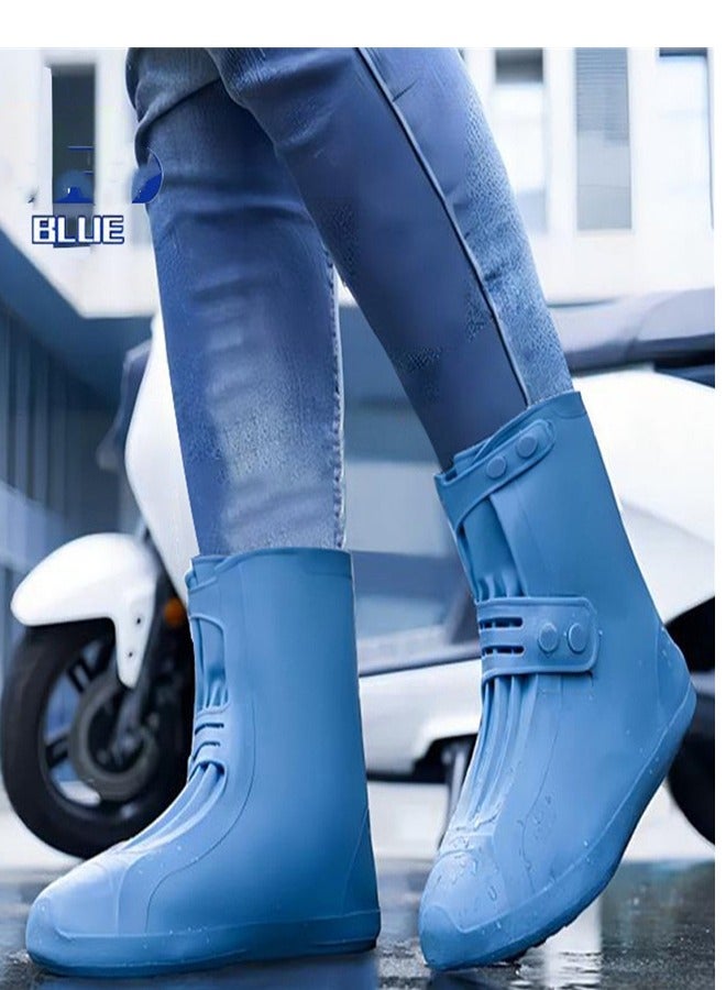 Loquat Children's Mid Tube Rain Boots Blue  - Image 2