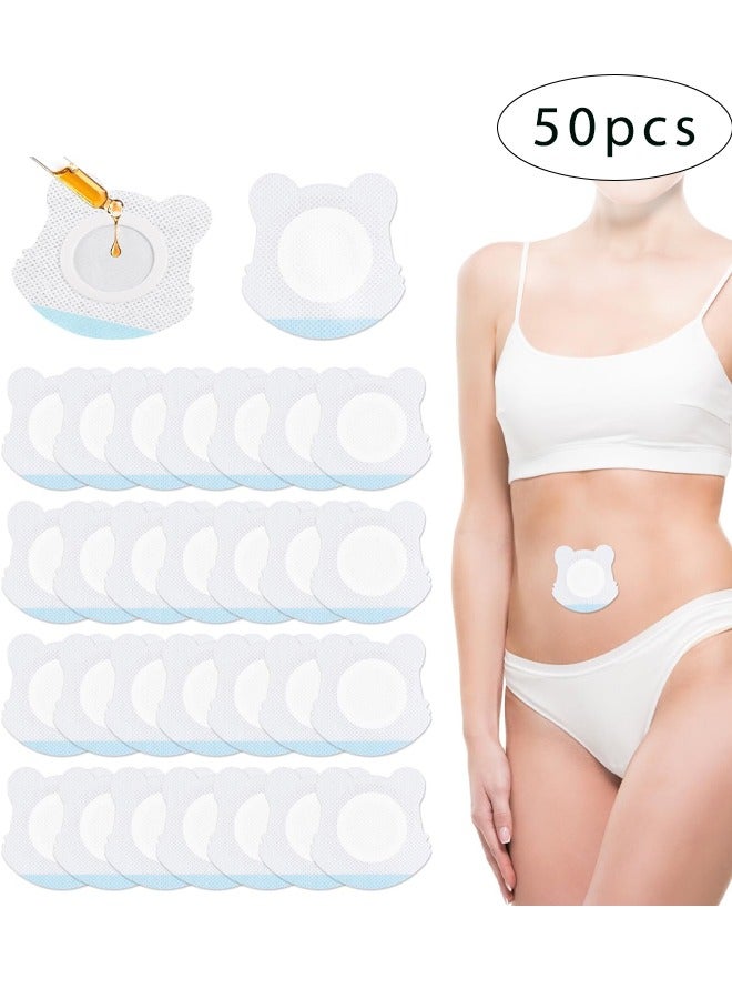روكاوات 50pcs التفاف حزمة زيت الخروع لزر البطن ، واللصق ذاتيا التخلص من الخروع بطن البطن منصات التفاف قطع القماش spunlas - Image 1