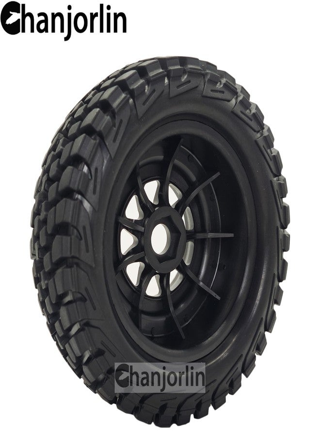 Chanjorlin 1/7 1/8 RC Short Course Truck Tires and Wheels 17mm Hex OD 135mm Off Road Tyres for 1:7 1:8 Scale RC Truck Car HSP TRAXXAS UDR FS FSR Atom ARRMA Mojave 6S EXB YK4072 DF7 4PCS (Black) - Image 5