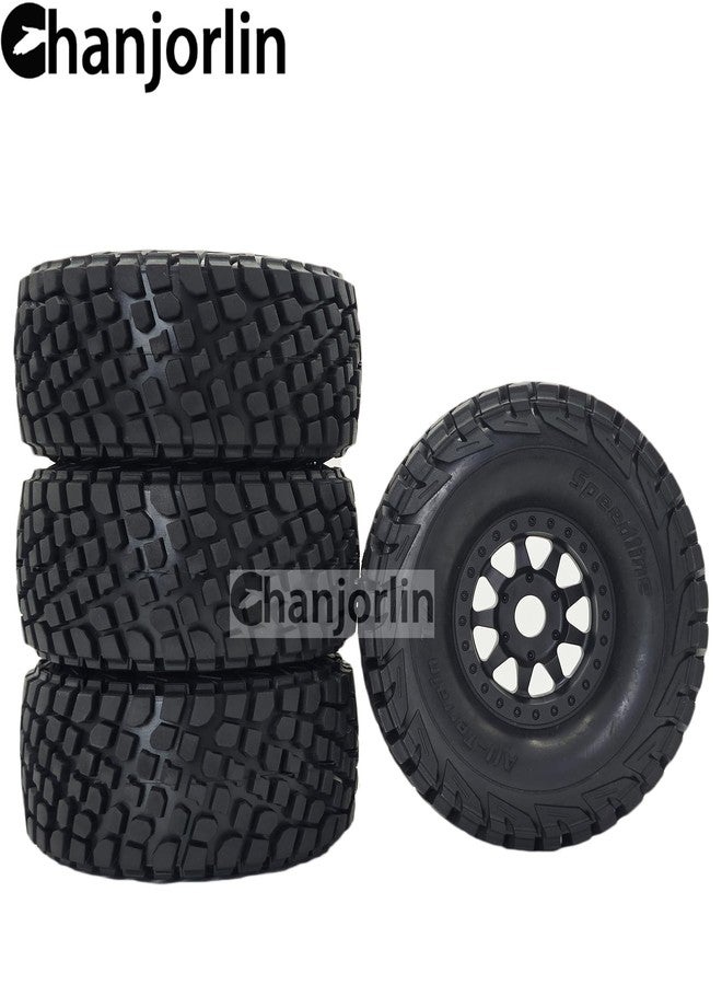 Chanjorlin 1/7 1/8 RC Short Course Truck Tires and Wheels 17mm Hex OD 135mm Off Road Tyres for 1:7 1:8 Scale RC Truck Car HSP TRAXXAS UDR FS FSR Atom ARRMA Mojave 6S EXB YK4072 DF7 4PCS (Black) - Image 3