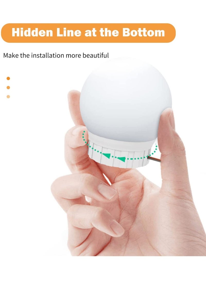 LED Vanity Mirror Lights Hollywood Style Makeup Mirror Bulbs 10 LED Bulbs Kit with Touch Dimmer Lighting Fixture Strip and Power Supply Adapter for Makeup Dressing Table - Image 4