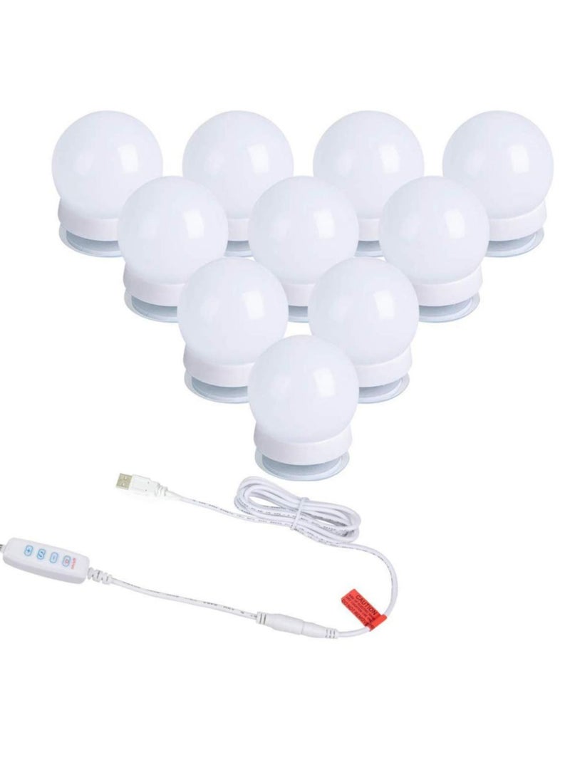 LED Vanity Mirror Lights Hollywood Style Makeup Mirror Bulbs 10 LED Bulbs Kit with Touch Dimmer Lighting Fixture Strip and Power Supply Adapter for Makeup Dressing Table - Image 1