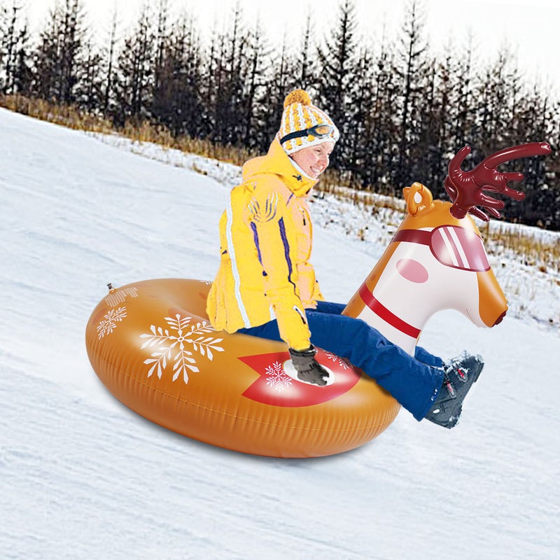 New Pvc Inflatable Ski Circle Kidsren'S Snowboard Ski Motorboat Drag Circle Christmas Elk Ski Circle - Image 4