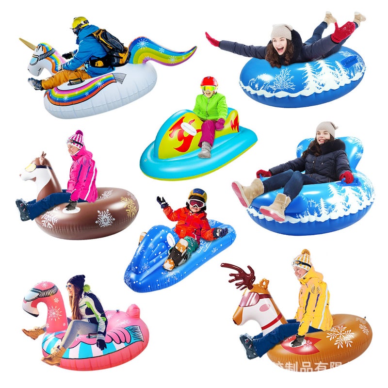 New Pvc Inflatable Ski Circle Kidsren'S Snowboard Ski Motorboat Drag Circle Christmas Elk Ski Circle - Image 2
