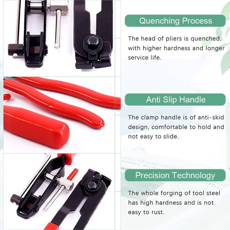 Keadic 10 Pcs Auto CV Joint Boot Clamps Pliers Car Banding Tools Kit - Image 4