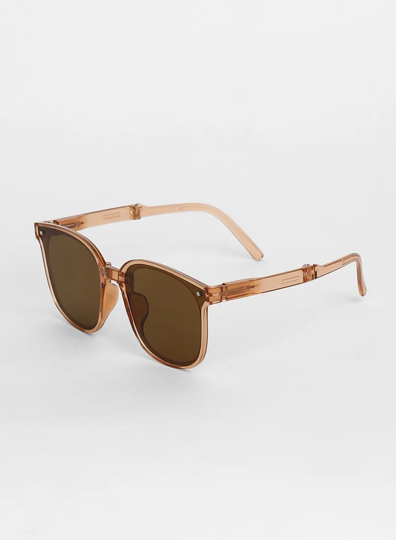 Haute Sauce Foldable Wayfarer Sunglasses - Brown