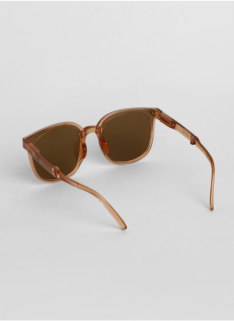 Haute Sauce - Foldable Wayfarer Sunglasses - Brown - Image 1