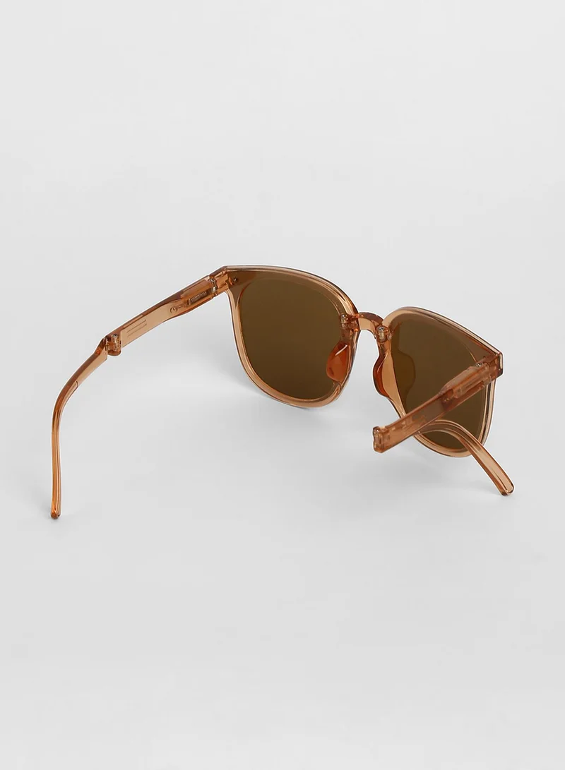 Haute Sauce Foldable Wayfarer Sunglasses - Brown