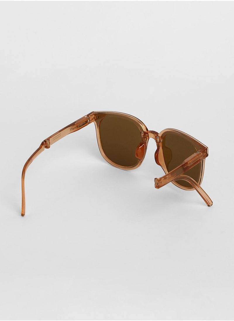 Haute Sauce - Foldable Wayfarer Sunglasses - Brown - Image 1