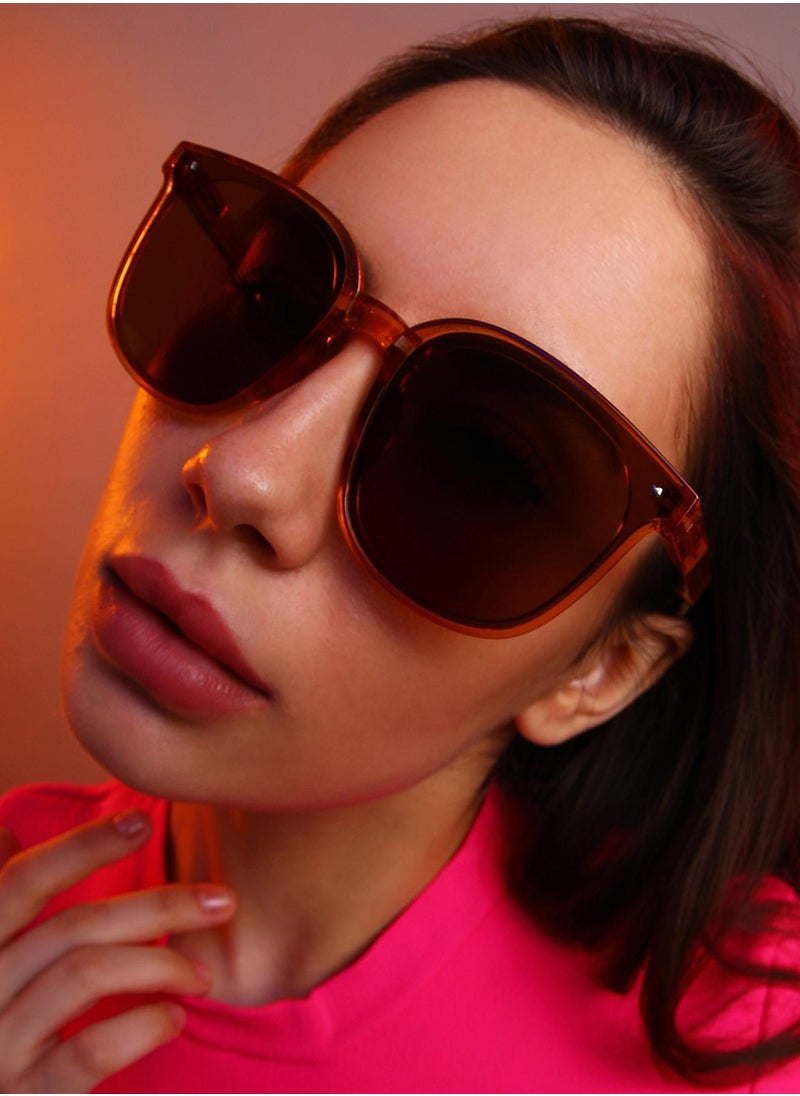 Haute Sauce - Foldable Wayfarer Sunglasses - Brown - Image 1