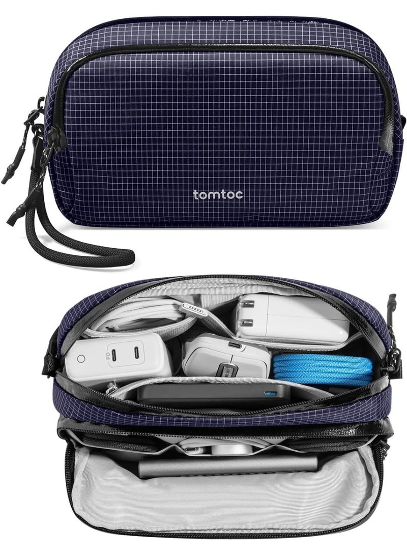 Tomtoc Light-T12 Advanced Tech Organizer – Electronic Accessory Travel Case, Water-Resistant Dual-Compartment Cable Organizer Bag for Charger, Cords, Power Bank, Hard Drive & Phone - Image 3
