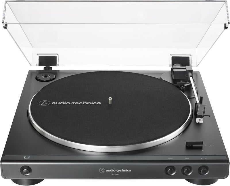 Audio-Technica AT-LP60X-BK Fully Automatic Belt-Drive Stereo Turntable, Black, Hi-Fi, 2 Speed, Dust Cover, Anti-Resonance, Die-Cast Aluminum Platter - Image 2