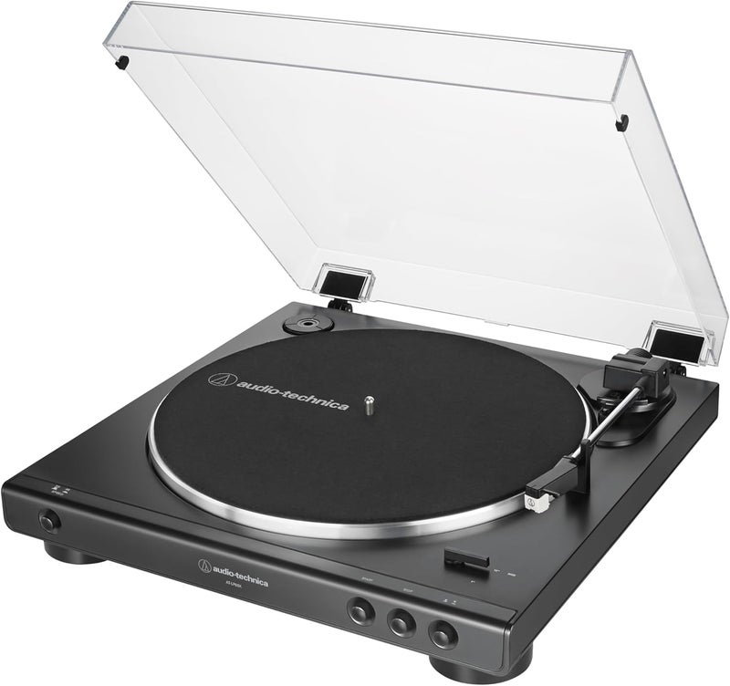 Audio-Technica AT-LP60X-BK Fully Automatic Belt-Drive Stereo Turntable, Black, Hi-Fi, 2 Speed, Dust Cover, Anti-Resonance, Die-Cast Aluminum Platter - Image 1