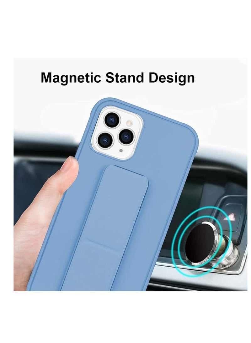 Raxoom iPhone 13 Pro Max Case with Magnetic Foldable Back Stand and Holder, Cover with Finger Strap and Hand Grip, Magnetic Car Mount Kickstand - Image 2