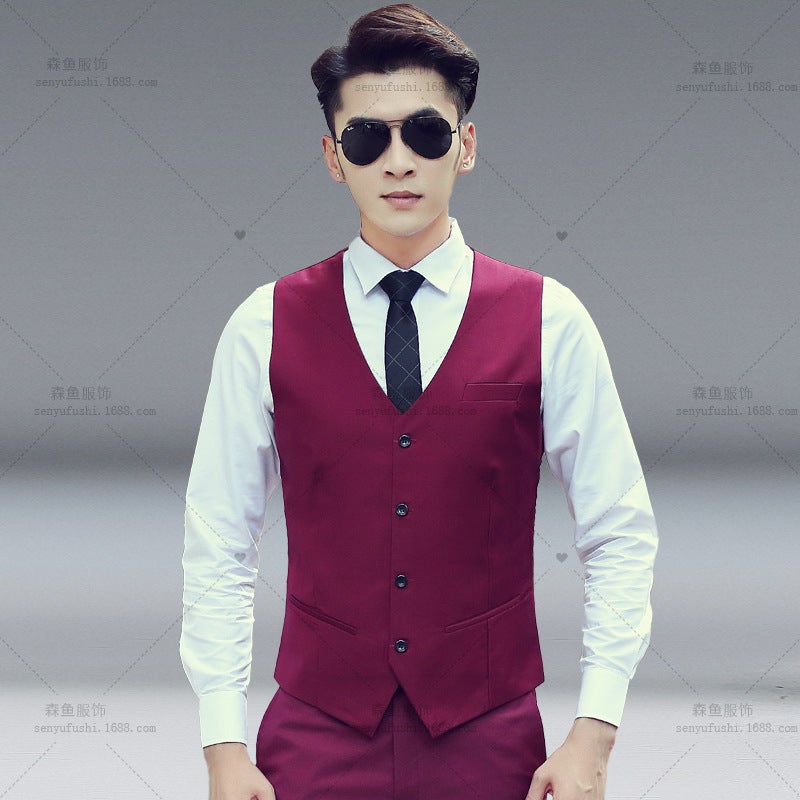 سترات رجال جديدة بتصميم كوري نحيف ملابس عمل رجال بدلات سترات رجال عرسان ملابس عمل رجال - Image 5