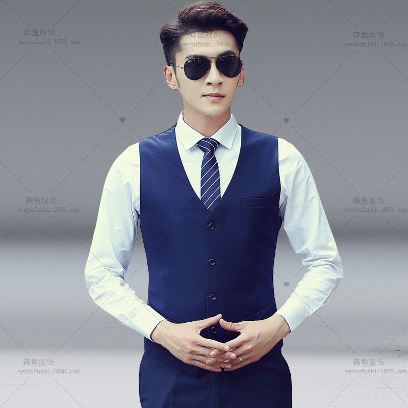 سترات رجال جديدة بتصميم كوري نحيف ملابس عمل رجال بدلات سترات رجال عرسان ملابس عمل رجال - Image 4