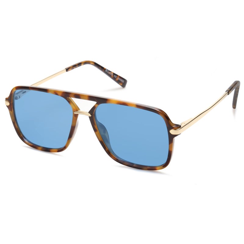 SOJOS Sunglasses for Women & Men, Square, Retro, Polarized Lens, Trendy Aviator, 90s Shades (SJ2229, Brown Tortoise Blue) - Image 3