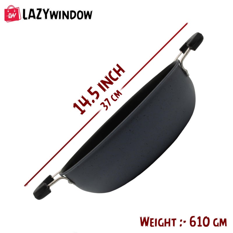 LAZYwindow Nonstick Kadhai, 26 cm Diameter, 3L Capacity, Black | Durable & Versatile Cooking Essential - Image 3