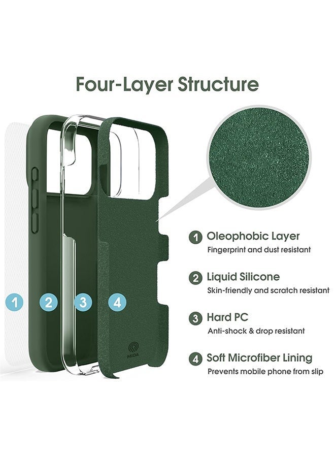 ميدا غطاء سيليكون سائل فاخر لآيفون 17 برو ماكس وبطانة مايكروفايبر – ملمس ناعم ومقاوم للبصمات - Image 4