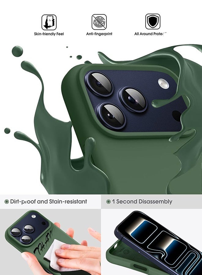 ميدا غطاء سيليكون سائل فاخر لآيفون 17 برو ماكس وبطانة مايكروفايبر – ملمس ناعم ومقاوم للبصمات - Image 2