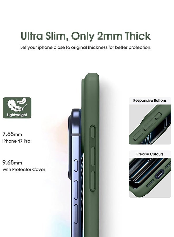 ميدا غطاء سيليكون سائل فاخر لآيفون 17 برو ماكس وبطانة مايكروفايبر – ملمس ناعم ومقاوم للبصمات - Image 5