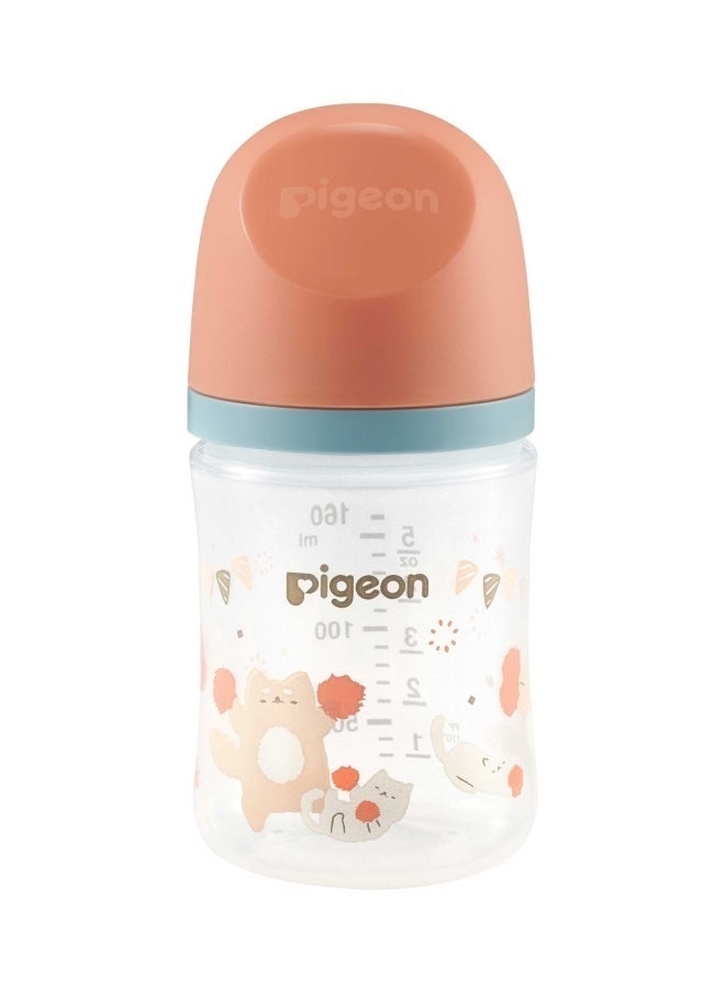 pigeon Softtouch Wide Neck Decorated Plastic Nursing Bottle Cat Design, 0 Months+