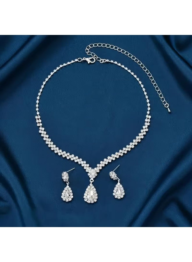 aeen Wedding Jewellery Set for Women – 3-Piece Bridal Luxury Set with Earrings, Necklace, and Bracelet, Elegant Accessories for Weddings and Special Occasions - Image 5