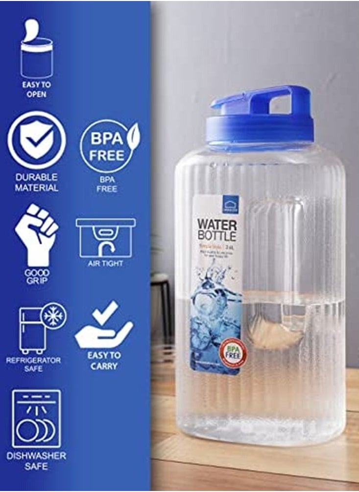 LOCK & LOCK LocknLock 2.6L Water Bottle - Slim Design with Fluted Handle for Easy Carry, Ideal for Indoor and Outdoor Use  - Image 4