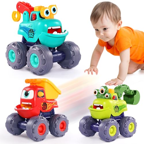 OCATO Monster Truck Toys for 1 2 3 Year Old Boy Birthday Gift, Outdoor Construction Toy Trucks Pull Back Cars for Toddlers 1-3, 1st Birthday Gifts 1 2 3 Year Old Boy Toys Baby Toddler Xmas Gifts Kids - Image 1