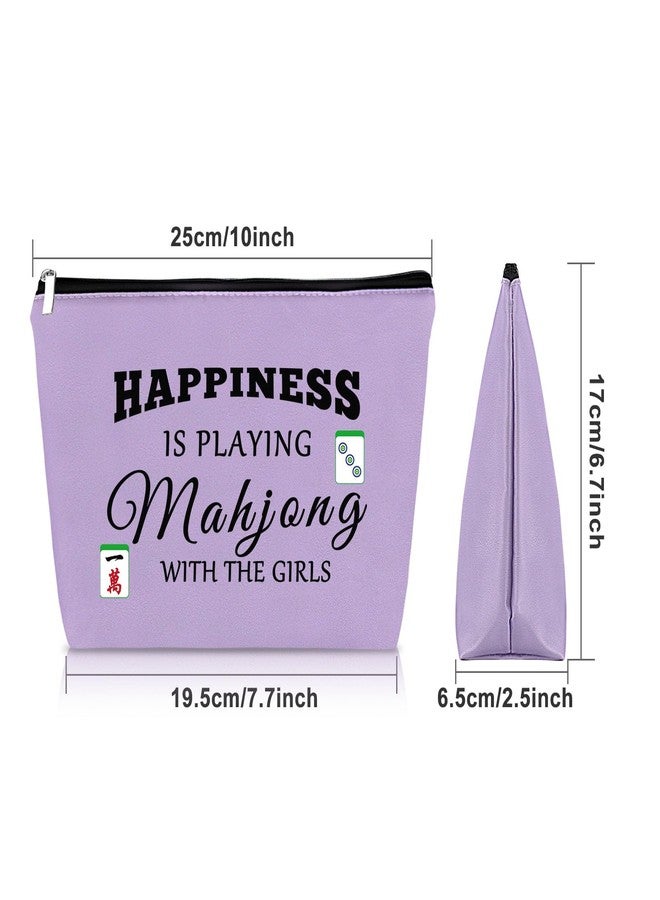 Sazuwu Purple Mahjong Makeup Bag - Funny Mahjong Themed Travel Pouch For Women, Mom, Sister, And Players - Perfect Birthday, Christmas, And Lucky Gift - Image 2