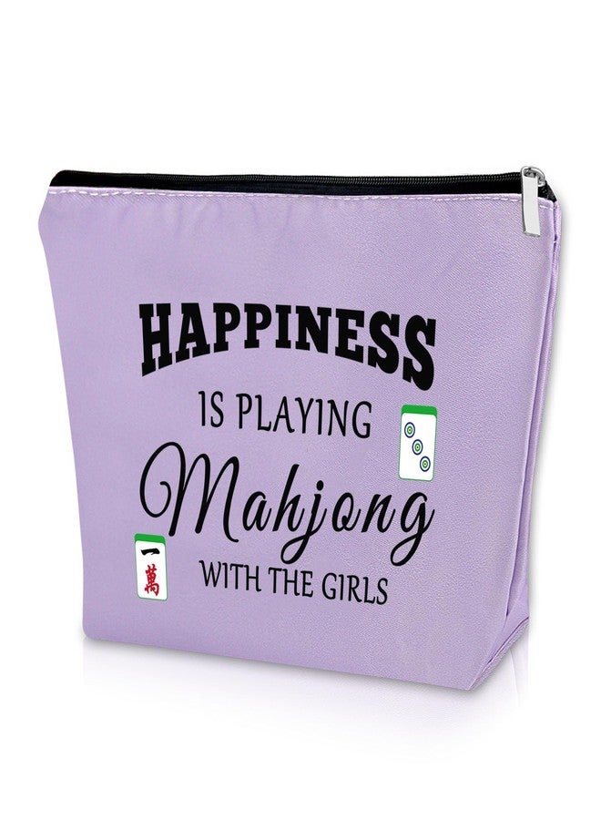 Sazuwu Purple Mahjong Makeup Bag - Funny Mahjong Themed Travel Pouch For Women, Mom, Sister, And Players - Perfect Birthday, Christmas, And Lucky Gift - Image 1
