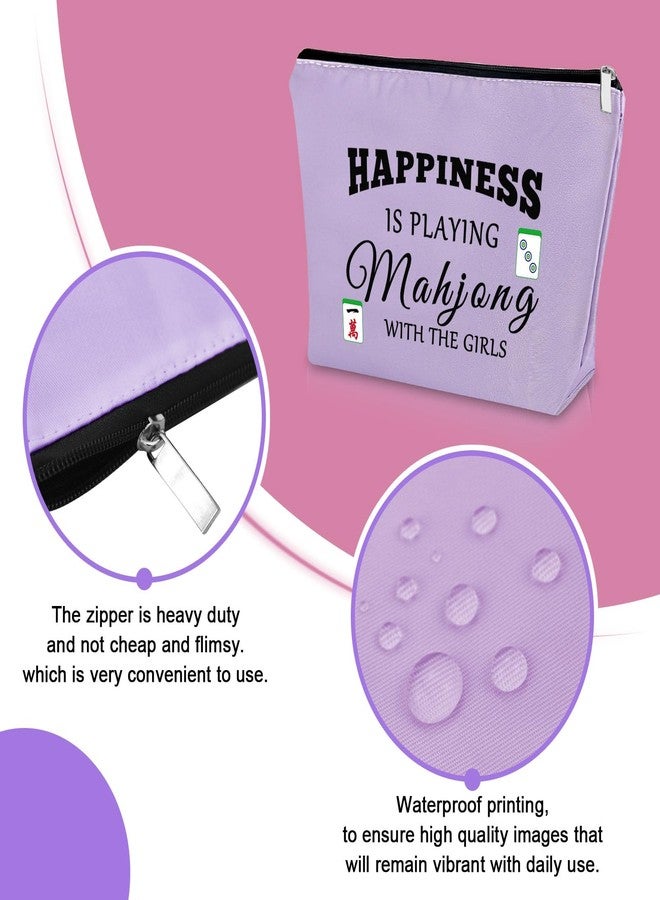 Sazuwu Purple Mahjong Makeup Bag - Funny Mahjong Themed Travel Pouch For Women, Mom, Sister, And Players - Perfect Birthday, Christmas, And Lucky Gift - Image 3