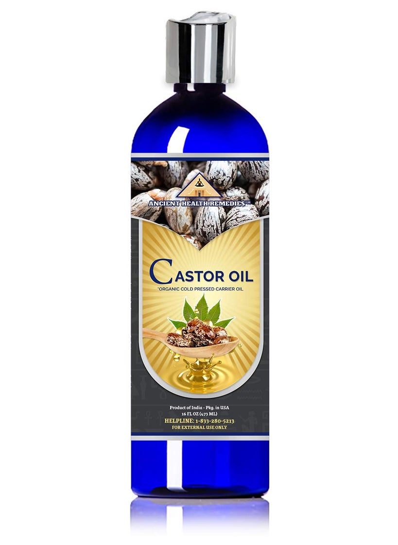ancient health remedies - Ancient Health Remedies Organic Castor Oil  Cold Pressed Unrefined Pure Carrier Oil for Hair Growth Skin Moisturizing  Softening 16 oz - Image 1