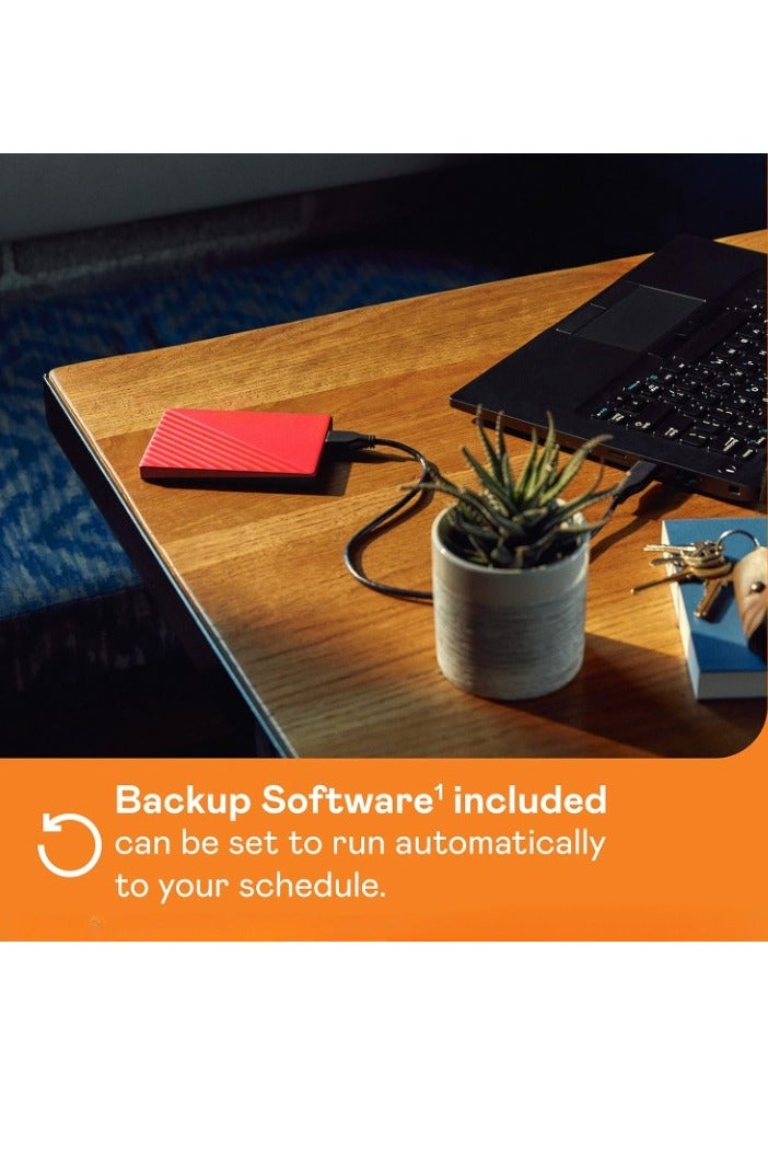 External Hard Drive, Mobile Hard Drive With Password Protection, Slim Durable Design External Storage Unit, Compact And Lightweight Memory Drive, (1pc, Red, 1TB) - Image 3