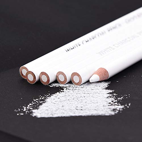Qianshan 2 Pcs White Sketch Charcoal Pencils -Professional Hight Quality Sketch Highlight White Charcoal Wooden Pencils for Artist Drawing, Sketching, Blending - Image 5