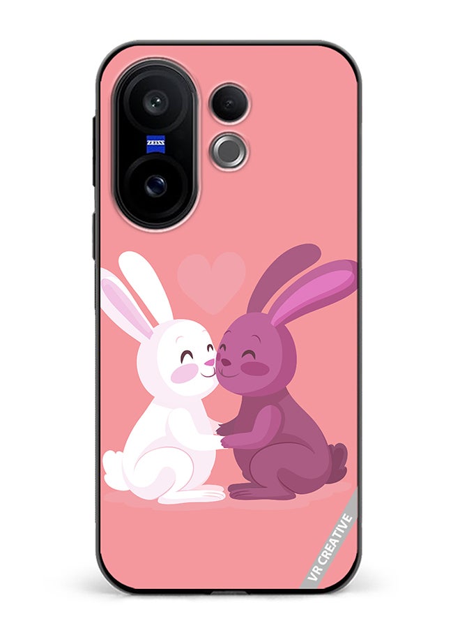 Protective Case Cover For Vivo X200 FE Love Rabbits Design Multicolour