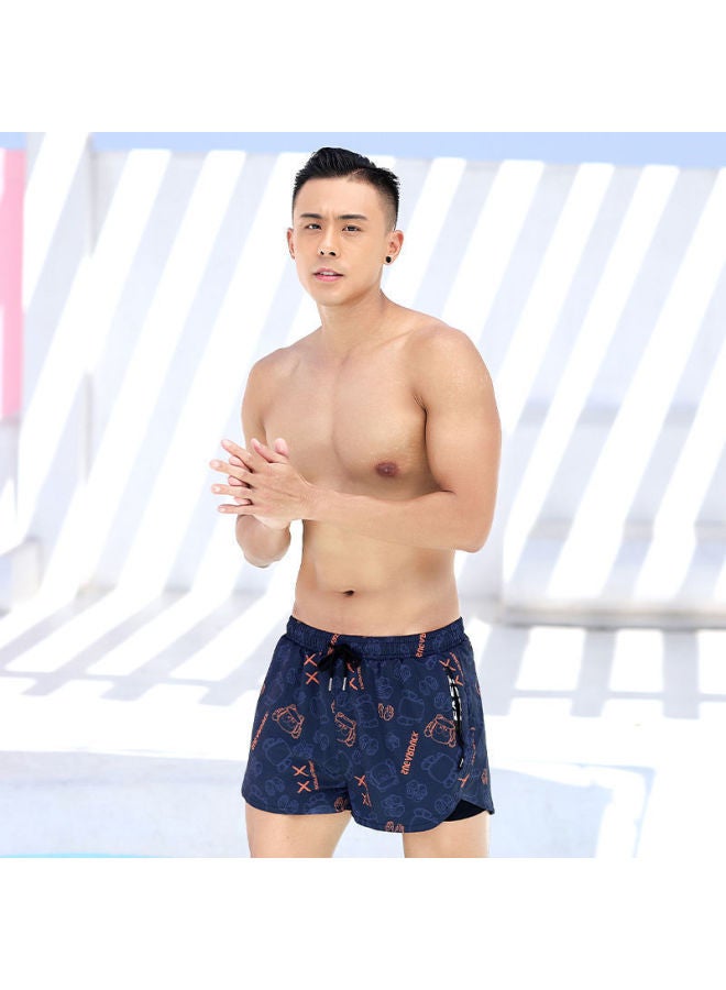 إسكدنيا شورت سباحة رجالي عصري صيفي مضاد للإحراج مكون من قطعتين محافظين سريع الجفاف بوكسر على شكل دب - اللون: أزرق مقاس الدب: 3XL (75.00 كجم - 85.00 كجم موصى به - Image 5