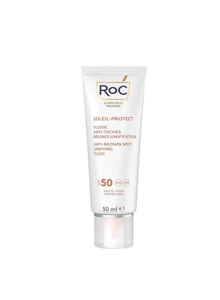 RoC Soleil-Protect Anti–Brown Spots Unifying Fluid SPF 50 50ml  - Image 1