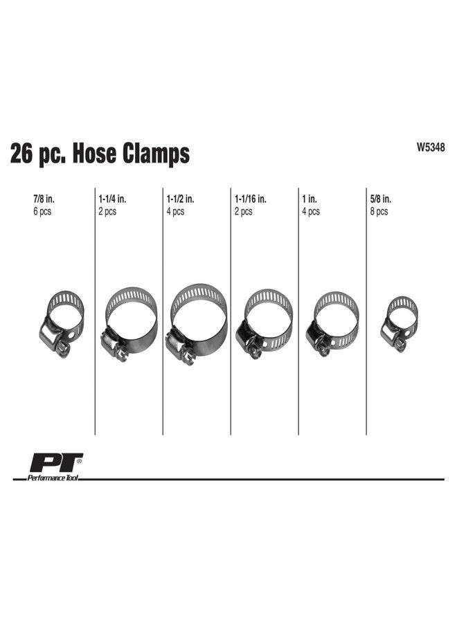 بيرفورمانس تول مجموعة مشابك الخرطوم W5348 من Performance Tool، مكونة من 26 قطعة - Image 3