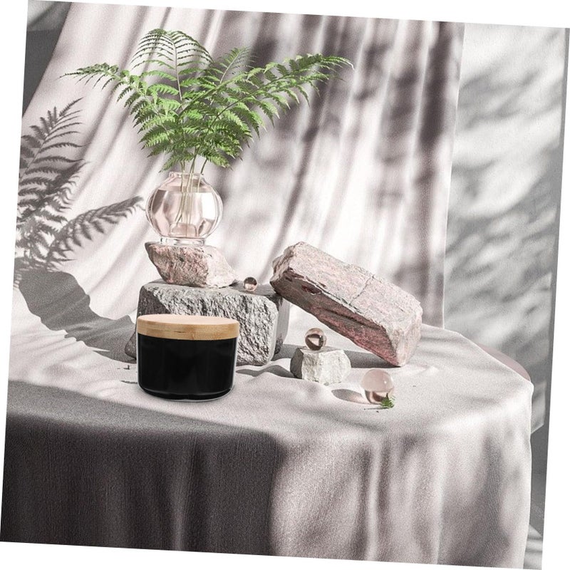 Round Bamboo Lid Ashtray Smoking Tray Retro Decor for Home Office - Image 4