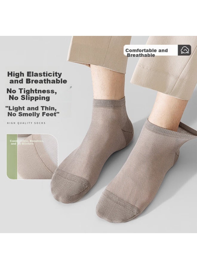 LANG SHA Langsha Men's Ultra-thin Pure Cotton Socks, Antibacterial, Odor-resistant, Breathable, Sweat-absorbing, Black, All-cotton, Summer Business Men's Boat Socks - Image 3