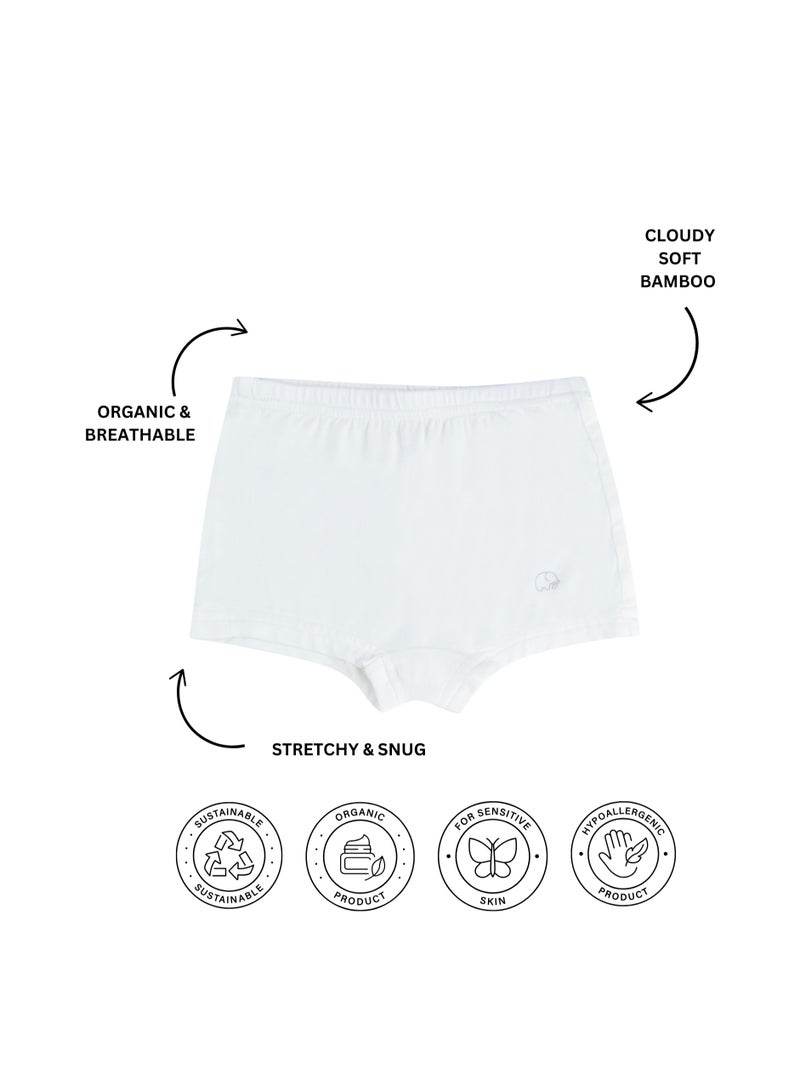 Anvi Baby Organic Bamboo Girls Boxer Underwear Set Of 3- Lilac/Pink/White  - Image 2